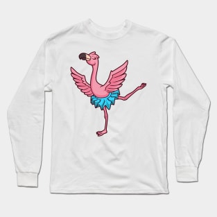 Cartoon flamingo dances ballet - ballerina Long Sleeve T-Shirt